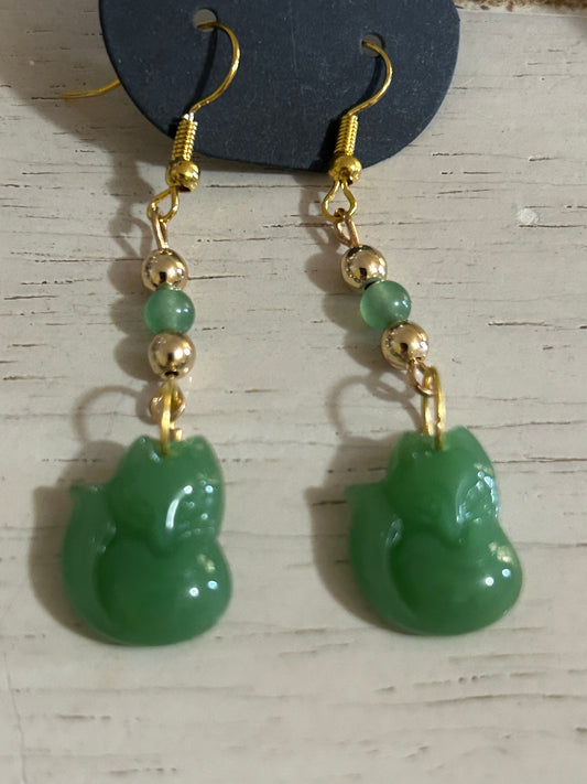 Green Aventurine Foxes