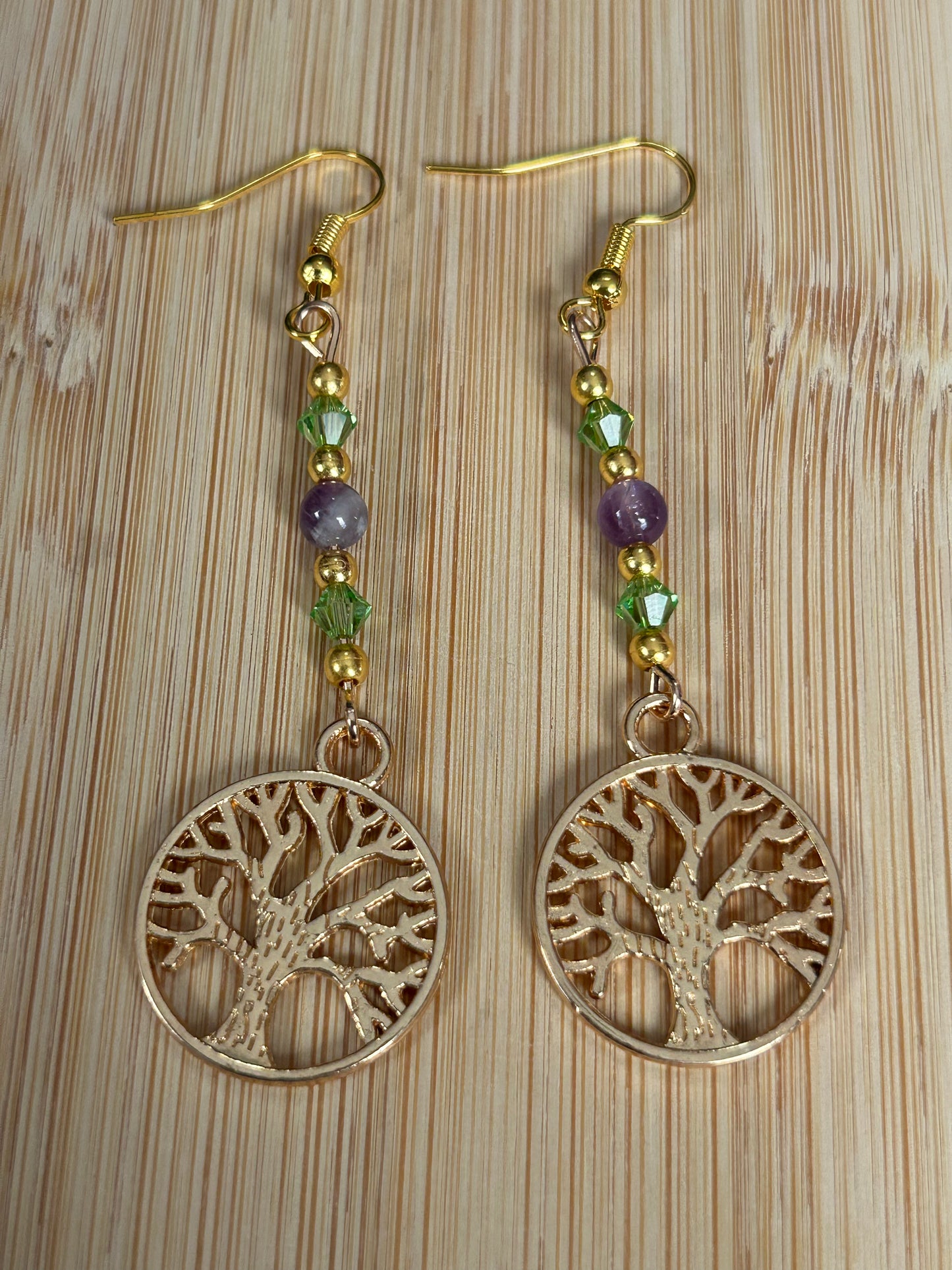 Mardi Gras Tree of Life earrings